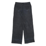 ES Womens Loose Fit Black Denim Jeans W30 L31 Cotton Blend Zip Casual