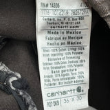 Carhartt Double Knee Overalls - 36W 30L Brown Cotton