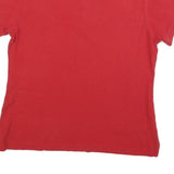 TOMMY HILFIGER Womens Red Short Sleeve Plain Polo Shirt M Cotton Blend Casual
