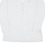 TRUE RELIGION Womens White Long Sleeve Henley Neck T-Shirt S Cotton Blend