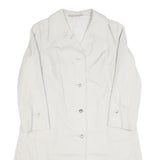 STOFFELS Womens White Button Cotton Blend Jacket M Classic Plain Button Closure