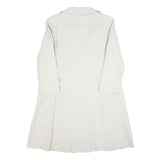 STOFFELS Womens White Button Cotton Blend Jacket M Classic Plain Button Closure