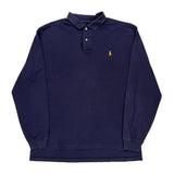 Polo By Ralph Lauren Long Sleeve Polo Shirt - XL Navy Cotton