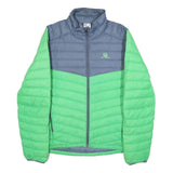 SALOMON Mens Blue & Green Puffer Jacket M Nylon Zip Outdoor Winter