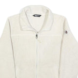 THE NORTH FACE Womens White Cream Zip Up Fleece Jacket M Polyester Soft Warm