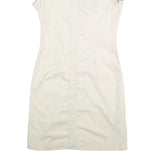 TOMMY HILFIGER Womens Cream Shirt Dress Cotton Blend Short Sleeve UK 8 Casual
