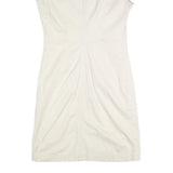 TOMMY HILFIGER Womens Cream Shirt Dress Cotton Blend Short Sleeve UK 8 Casual