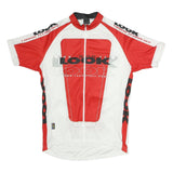 LOOK Mens Red & White Modern T-Shirt XL Short Sleeve Crew Neck Cycle