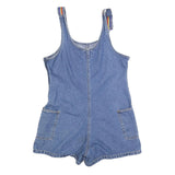 ROUTE 66 Womens Blue Denim Cotton Blend Relaxed Dungarees M W34 L3 Rainbow