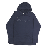 CHAMPION Womens Navy Blue Pullover Hoodie L Cotton Blend Casual Sweatshirt