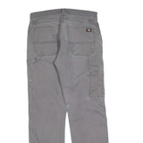 DICKIES Mens Cotton Blend Grey Relaxed Straight Trousers W30 L32 Workwear