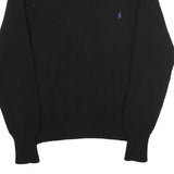 POLO RALPH LAUREN Mens Black Wool Polo Patterned Jumper Crew Neck Basic Knit 2XL