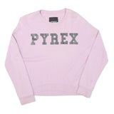Womens Pink Sweatshirt Pyrex Crew Neck S Cotton Soft Casual Pullover