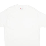 HANES Mens White Plain T-Shirt L Short Sleeve Crew Neck Classic Cotton Comfort