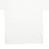 HANES Mens White Plain T-Shirt L Short Sleeve Crew Neck Classic Cotton Comfort