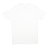 HANES Mens White Plain T-Shirt L Short Sleeve Crew Neck Classic Cotton Comfort