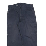DICKIES Mens Cotton Blend Navy Relaxed Cargo Trousers W38 L30 Workwear Zip