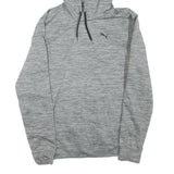 PUMA Mens Grey Hoodie M Casual Pullover Drawstring Hooded Sweatshirt