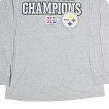 ALSTYLE APPAREL & ACTIVEWEAR Mens Grey NFL Super Bowl Champions Long Sleeve Crew