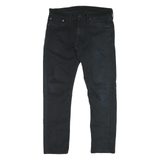 LEVI'S Mens Black Cotton Blend Classic Fit Straight Trousers W31 L26 Zip Closure