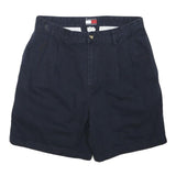 TOMMY HILFIGER Mens Shorts Navy Casual Plain L W30 Classic Cotton Blend