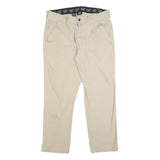 CAT Mens Cotton Blend Beige Regular Fit Straight Leg Trousers W36 L30 Durable