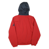 NAUTICA Mens Red & Navy Hooded Zip Jacket L Polyester Blend Outdoor Plain