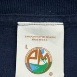 Made In USA Single Stitch West Virginia Anvil Graphic T-Shirt - Large Navy Cotton