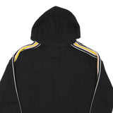 BERSHKA Mens Black Hoodie M Stolen Dreams Print Striped Sleeves Pullover