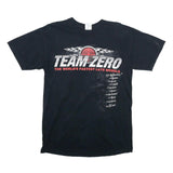 GILDAN Mens Black Team Zero Graphic T-Shirt M Short Sleeve Crew Neck Racing