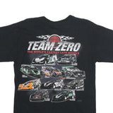 GILDAN Mens Black Team Zero Graphic T-Shirt M Short Sleeve Crew Neck Racing