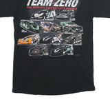 GILDAN Mens Black Team Zero Graphic T-Shirt M Short Sleeve Crew Neck Racing
