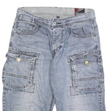 TOM TOMPSON Mens Shorts Blue Cargo M W30 Casual Cotton Pocket Detail