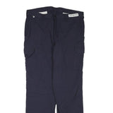 CARHARTT Mens Navy Cotton Blend Regular Cargo Trousers W38 L34 Workwear Zip