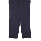 CARHARTT Mens Navy Cotton Blend Regular Cargo Trousers W38 L34 Workwear Zip
