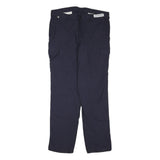 CARHARTT Mens Navy Cotton Blend Regular Cargo Trousers W38 L34 Workwear Zip