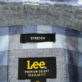 Lee Checked Short Sleeve Shirt - XL Blue Cotton
