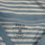Polo By Ralph Lauren Striped T-Shirt - Medium Blue Cotton