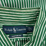 Ralph Lauren Striped Shirt - Large Green Cotton