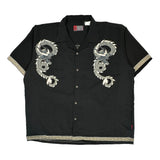 Mystic Origins Pineapple Connection Graphic Hawaiian Shirt - 2XL Black Polyester