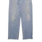 DICKIES Mens Blue Regular Straight Denim Light W32 L32 Zip Closure Workwear