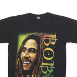 HOT ICE Mens Black Bob Marley Graphic T-Shirt S Short Sleeve Crew Neck Cotton