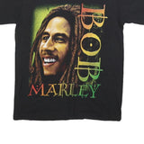 HOT ICE Mens Black Bob Marley Graphic T-Shirt S Short Sleeve Crew Neck Cotton