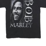 HOT ICE Mens Black Bob Marley Graphic T-Shirt S Short Sleeve Crew Neck Cotton