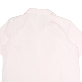 Womens Pink Embroidered Cotton Blend Shirt Short Sleeve Collared Size L Casual