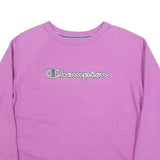 CHAMPION Womens Purple Crew Neck M Sweatshirt Cotton Blend Raglan Sleeve Casual