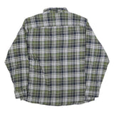 REDHEAD Mens Green & Navy Check Cotton Blend Shirt XL Casual Checked Long Sleeve