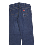 DICKIES Mens Blue Regular Fit Straight Denim W31 L32 Cotton Blend Jeans Zip