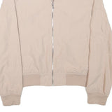 ZARA Womens Beige Bomber Jacket S Polyester Blend Plain Lightweight Zip