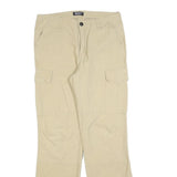 RESET Womens Cotton Blend Beige Regular Cargo Trousers W30 L30 Casual Zip
